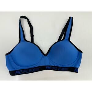 ReFlex Womens Bra Size 1X Blue Padded Sports Bra Adjustable